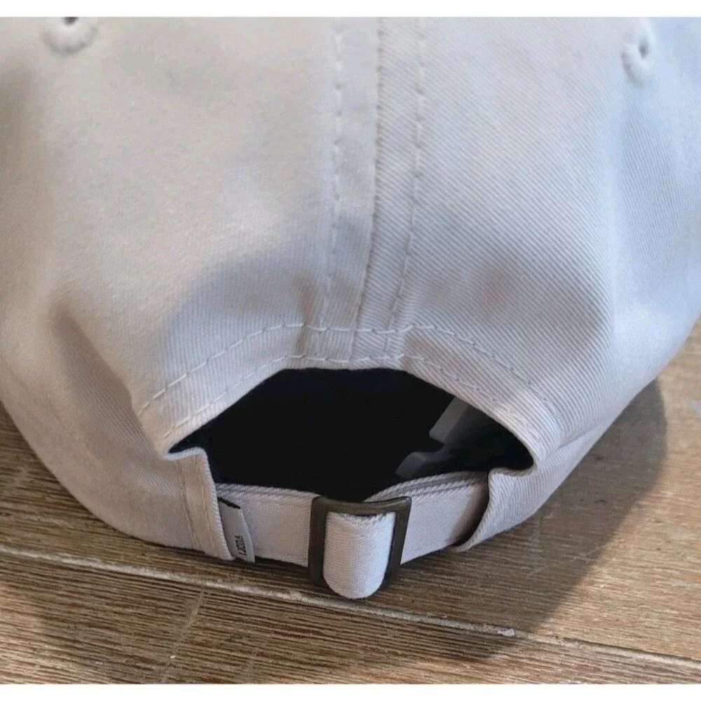 Vuori V1 Beige Hat Performance Logo Adjustable Strap Workout Gym Travel Casual
